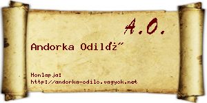 Andorka Odiló névjegykártya